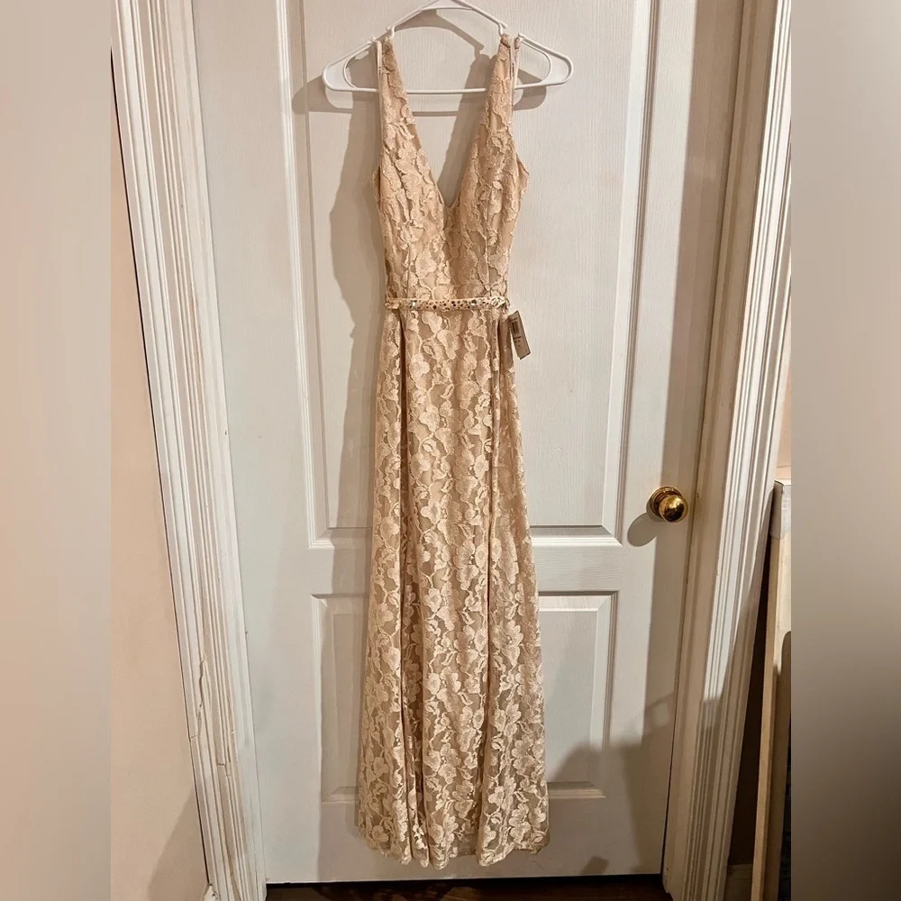 b. darlin gowns & formal dresses B Darlin Satin Pleated Bodice Surplice Gown Prom Dress Blue Juniors 3/4 **READ